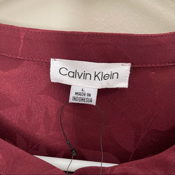 Women’s Calvin Klein Blouse with Peasant Blouson Sleeves - Size Large - Picture 3 of 7